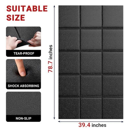 Exercise Bike Mat 70" x 30", 0.2"/0.25" Thick, Compatible with Peloton Bike - size: 78.3"L x 39.4"W x 0.25"Th