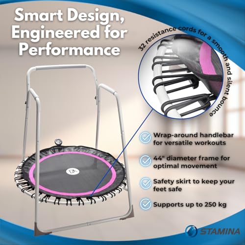 Denise Austin 44 in Fitness Trampoline with Handlebar, for Cardio Fitness