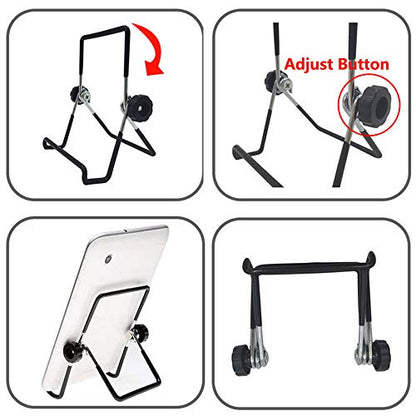 VOVIGGOL Adjustable Tablet Stand Holder, Non-Slip Foldable Holder Cradle Fit for 9-12.9" Tablets, iPad, Samsung and Kindle Fire, Display Stands Picture Frame Stand for Photos (Large Black)