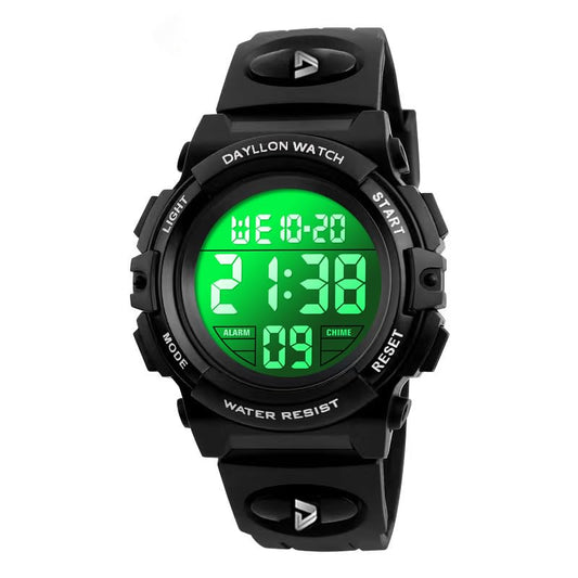 Dayllon Kids Digital Watch Boys Outdoor Sports 50M Waterproof Girls Watches Alarm Clock 12/24 H Stopwatch Calendar for Ages 3-15 Boy Girl Wristwatch Kids Gift - color: XS Black( 3-8 Year Old)