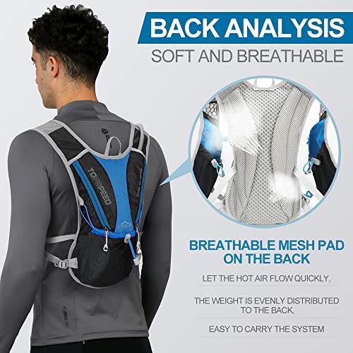 Hydration Pack Backpack, IX INOXTO Running Hydration Vest with 1.5L ( 50 oz) Water Bladder for Men Women, Lightweight Water Backpack for Hiking Cycling Climbing Camping (Black)