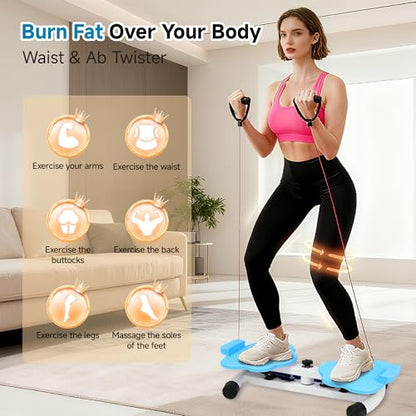 Waist Twisting Machine, Ab Twister Board, Waist Twister, Waist Twisting Fitness Tool, Waist Twister for Women Belly Fat - Ultra-Quiet 20dB Home Fitness Board with Foot Massage - color: Blue