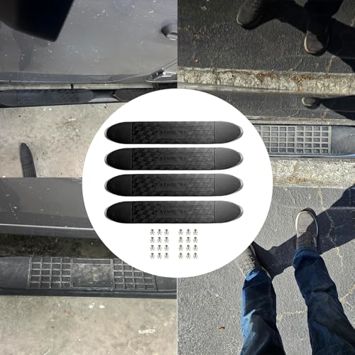 RULLINE 4"x24" Oval Step Bar Tread Pad Anti-Slip Rubber 4-Pack