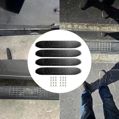 RULLINE 4"x24" Oval Step Bar Tread Pad Anti-Slip Rubber 4-Pack