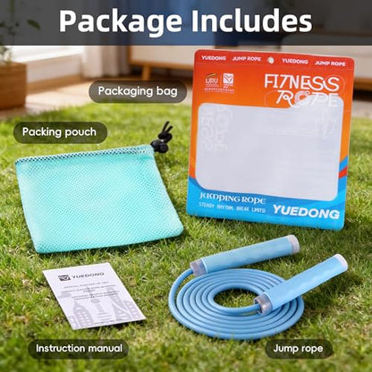 YUEDONG 7mm Thick PVC Jump Rope with Ball Bearings for Men and Women - color: BLUE