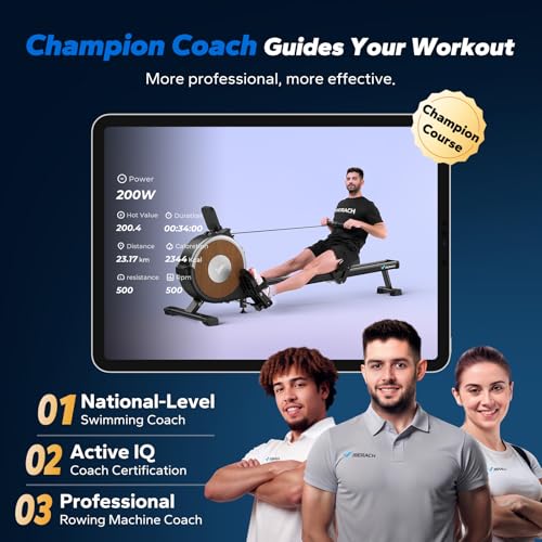Merach Q1S Magnetic Rowing Machine Indoor, Dual Slide Rail, Quiet & Smooth - style: Electric-Adjust (Self-Powered)