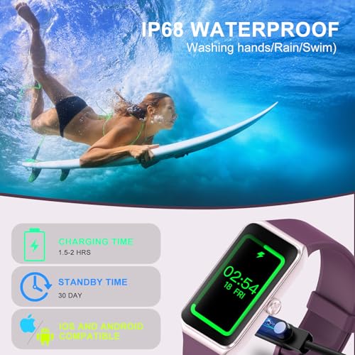 Fitness Tracker, Fitness Watch with 24/7 Heart Rate, Blood Oxygen, Blood Pressure, Smart Watches with 100+ Sports Modes, Step Counter Pedometer for Women Men - color: Bordeaux
