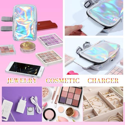 Carnival Thigh Bag for Women, Silver, Leg Bag with Non-slip Pad - color: Silver, style: Leg Bag With Non-slip Pad