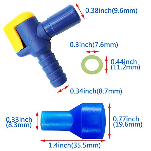 Bite Valve Replacement Mouthpiece Fit for Hydration Pack Bladder Water Backpack and Most Brands(4-Pack), with Shutoff Valve and Tube O-Ring - color: Black