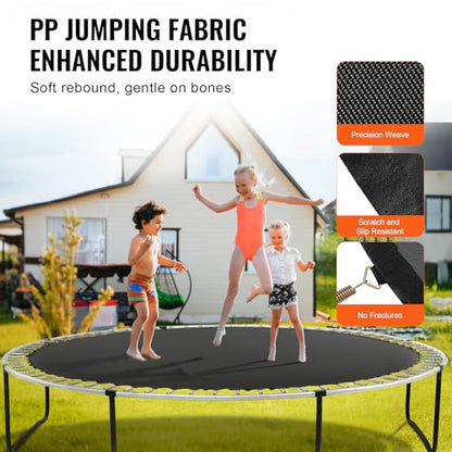 VEVOR Replacement Trampoline Mat, Jumping Mat Fits 12/13/14/15 ft Frame, Universal Jumping Round Trampoline, UV-Resistant Mat with Spring Tool & 72/80/92 V-Rings, Fit 5.5"/6.5"/7" Spring Length - style: 14FT-72 V-rings-Fit 5.5" Spring Length