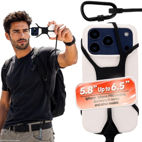 Pulpo Safety Cell Phone Lanyard, Phone Wrist Strap, Black, 5.8" to 6.5" - color: Black, size: Standard 5.8-6.5"