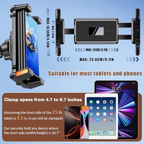 Tablet Holder Mount,360° Adjustable, Black