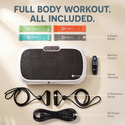 Lifepro Waver Vibration Plate Exercise Machine with 99 Speeds & 10 Presets - color: White