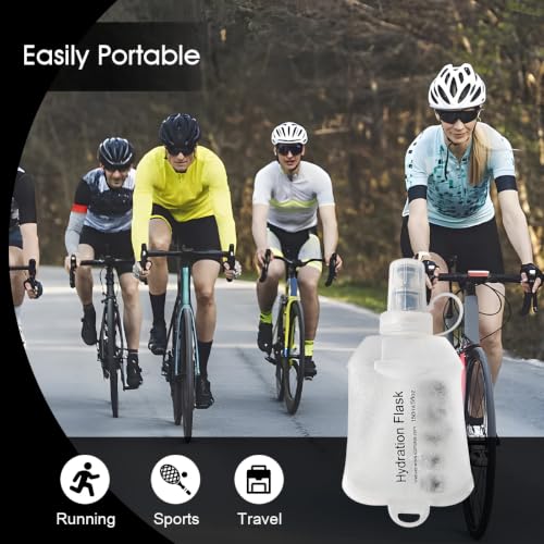 WILDREEDS 150ml Soft Flask, TPU Collapsible Soft Water Bottle for Hydration Pack, Running Vest, Folding Water Bottle for Hiking Cycling Climbing-2Pcs, White - color: 2pcs, 150ml White