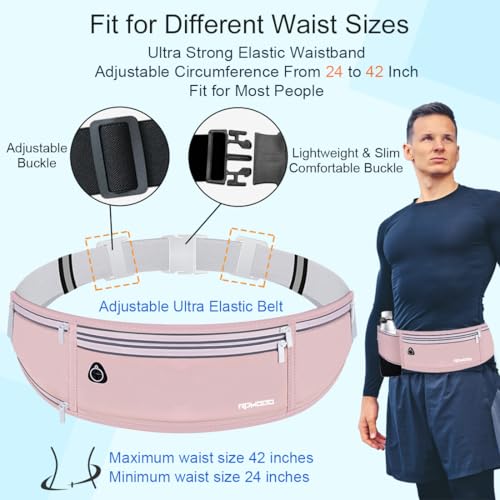 Hydration Waist Pack for Women Men for Running Outdoor, Pink - color: 07-Dusty Pink