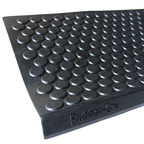Rubber-Cal "Coin-Grip Non-Slip Rubber Tread Stair Mats 6 Count (Pack of 1), Black, 9.75" x 29.75" (10-104-009)