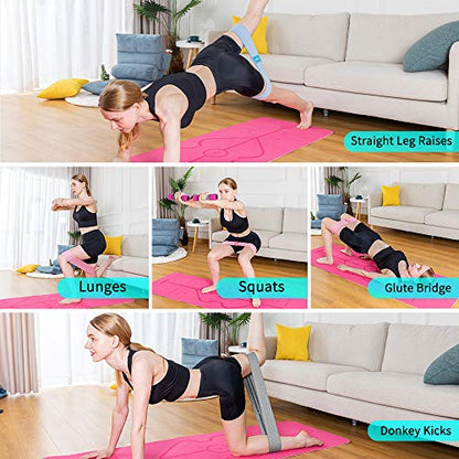 EILISON GLAMFIT Booty Bands for Women,5 Cotton Loops,Non-Slip,Fitness