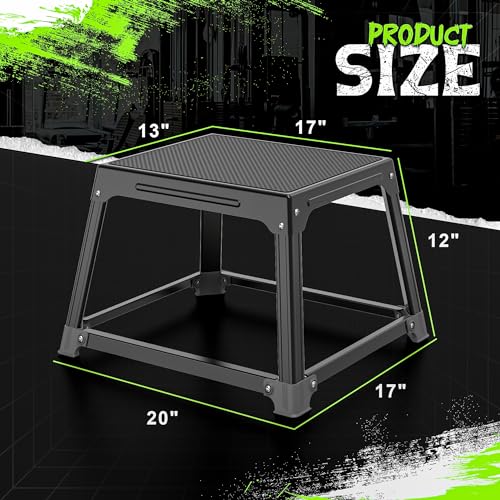 GanFindX Metal Plyometric Jump Box 12 Inch Steel Box for Home Gym Training
