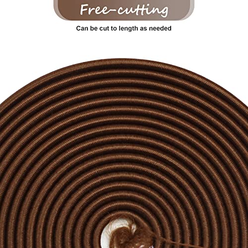 1/8" Bungee Shock Cords,32 Feet Elastic Nylon Cords Kayak Stretch String Rope for Bikes,Tie Downs,Boating,Camping,Cars,Fitness and Outdoor Enthusiasts (1/8 inch x 32 Ft, Brown) - size: 1/8 inch x 32 Ft, Brown