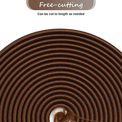 1/8" Bungee Shock Cords,32 Feet Elastic Nylon Cords Kayak Stretch String Rope for Bikes,Tie Downs,Boating,Camping,Cars,Fitness and Outdoor Enthusiasts (1/8 inch x 32 Ft, Brown) - size: 1/8 inch x 32 Ft, Brown