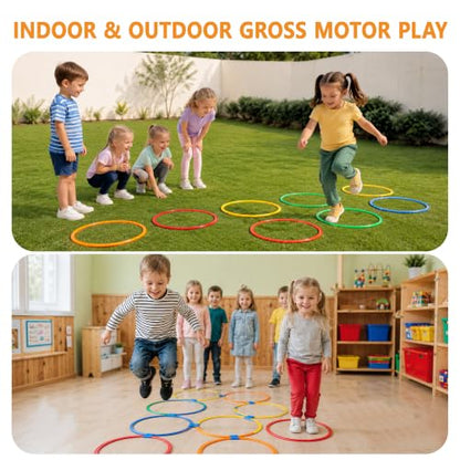20Pcs 15" Hopscotch Rings, Agility Rings for Kids Obstacle Course - style: 15" Hoop – 2 Set