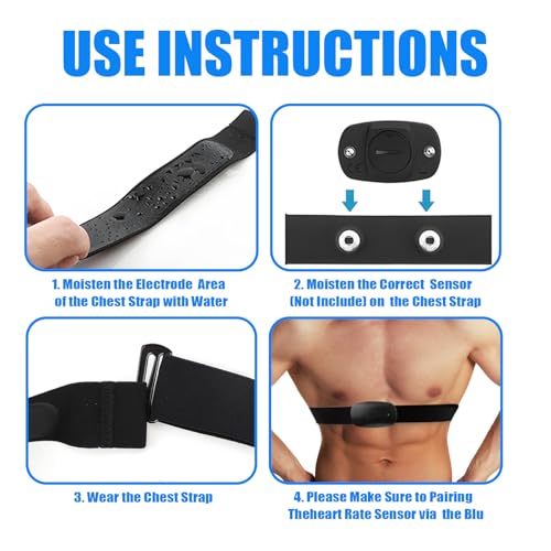 Heart Rate Monitor Chest Band for Polar H10 H9 H7, Adjustable Waterproof Replacement Chest Strap Compatible with Polar Garmin - style: 2 Pack Black