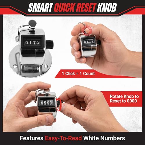 Stalwart Handheld or Mountable Clicker Counter with Easy Thumb Tally Button