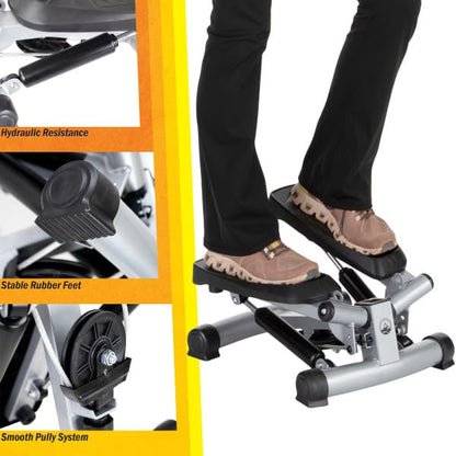 Portable Stair Stepper Exercise Machine with LCD Monitor and Resistance Bands – Compact Home Gym Stair Climber for Cardio, Strength, and Full-Body Workouts by Wakeman