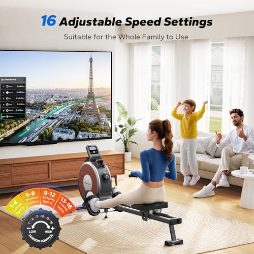 Merach Q1S Magnetic Rowing Machine Indoor, Dual Slide Rail, Quiet & Smooth - style: Manual-Adjust (Classic)
