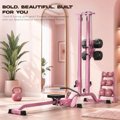 TOUSAINS TOUSAINS CR63 Foldable Cable Machine for Home Gym - color: Pink