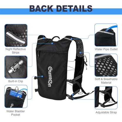 Running Vest with Adjustable Chest Straps for Women Men Hydration Vest for Marathon Jogging Hiking Cycling - size: Gray, style: Running Vest with one 1.5L Water Bladder