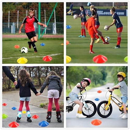 ANSLYQA 50 Pcs Soccer Cones Disc Cones - color: 5 Colors