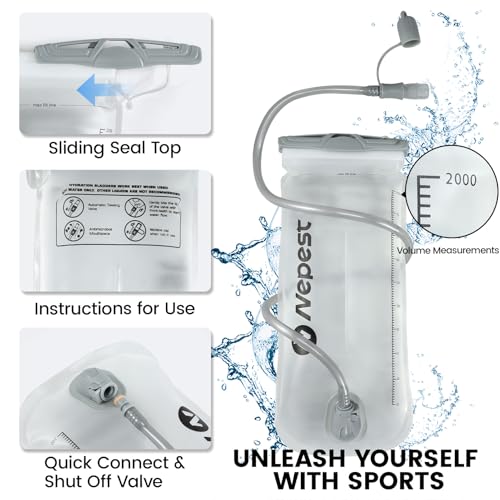 Nepest Hydration Pack Backpack with 2L Water Bladder Reflective Lightweight - color: Holographic - Silvery