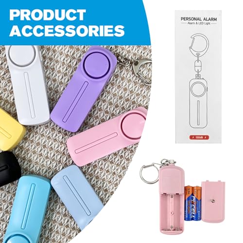 Safesound Personal Alarm: Your 130dB Self-Defense Companion - Keychain Emergency LED Flashlight - Security and Protection for Women, Girls, Kids, and The Elderly (White, 1) - color: White