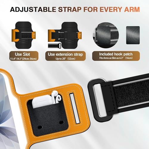 PORTHOLIC Running Armband Phone Holder with Earphone Pouch Fits up to 6.9"