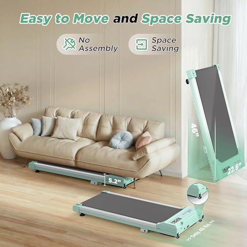 FYC Walking Pad with Incline for Home & Office - Under Desk Walking Pad Treadmill, Portable Walking Machine with Remote Control, LED Display, 300LBS Capacity, 2.5HP Quiet Motor - color: green