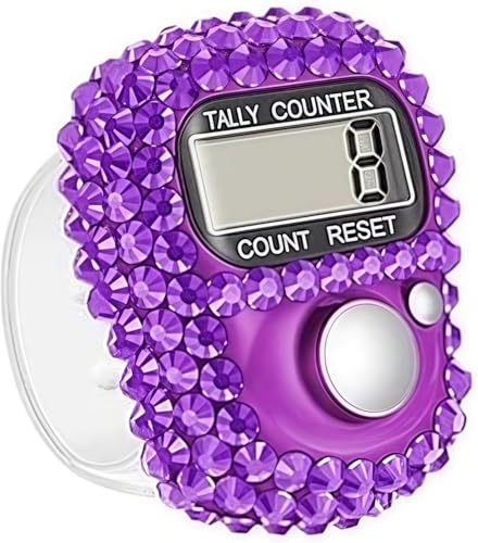 Electronic Tally Counter with Display, Resettable Portable Electronic Finger Counter for Golf, Track and Field, Lap Counting - color: Purple
