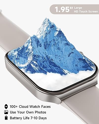 1.95" Smart Watch for Women with ALEXA, Fitness Watch for Android iOS Phone - color: Beige