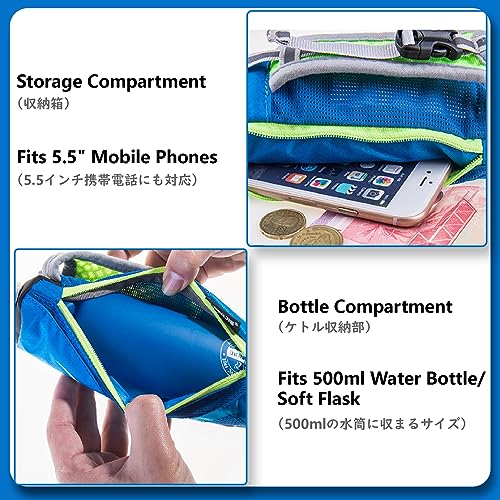 JEELAD Soft Folding Water Bottles TPU Collapsible Flask Ideal for Hydration Vest Running Hiking Cycling Outdoor - color: Black 500ml Handheld Bottle