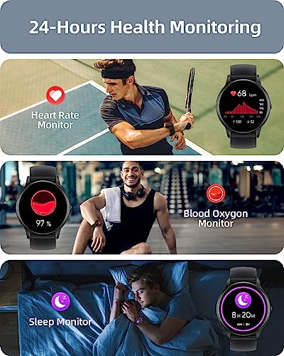 Parsonver Smart Watch for Men Women(Answer/Make Calls), Fitness Tracker - color: Black