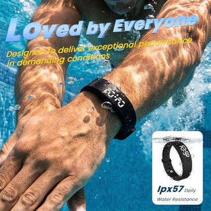 Vibrating Alarm Wristband Vibration Wrist Watch Silent Shock Bracelet for Heavy Sleepers Wake up Band with Long Distance Touch Smart Small Digital Power Electric Failure Pulsera Inteligente Mens