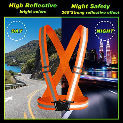 Hercicy Reflective Vest High Visibility Safety Vests Bulk - color: Green, Orange