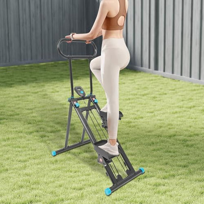 Stair Stepper Vertical Climber Machine with LCD Screen Compact Folding Cardio Exercise Climber Stair Climber for Living Rooms, Home Gyms, Apartments Foldable Design 300 lbs Capacity - color: Black