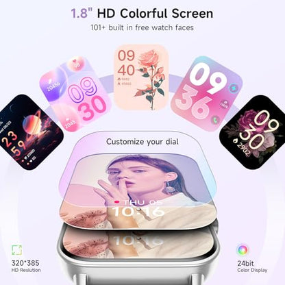 Gydom Smart Watches for Women for Android & iPhone, Alexa Built-in, 1.8" Smartwatch with Heart Rate/SpO2/Sleep/Stress, IP68 Waterproof Fitness Tracker, 101+ Sports Modes, Purple - color: Purple