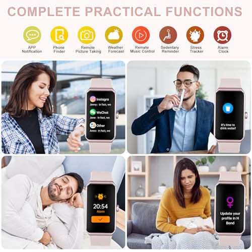 Fitness Tracker, Step Counter with 24/7 Heart Rate, Blood Oxygen Blood Pressure Sleep Monitor, 100+ Sports Modes Smart Watch, Activity Pedometer for Women Men - color: Rose Pink