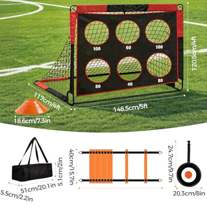 4x5 FT Foldable Kids Soccer Goal Set of 2, Portable Soccer Net