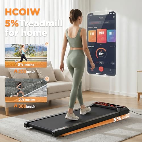 Under Desk Treadmill, Walking Mat with Incline pad, 2.5HP Portable Compact Treadmill for Home Office, Small Mini Walking Treadmill Pad with Remote & 2 in 1 Led Display, 265 Lbs Weight Capacity-Black