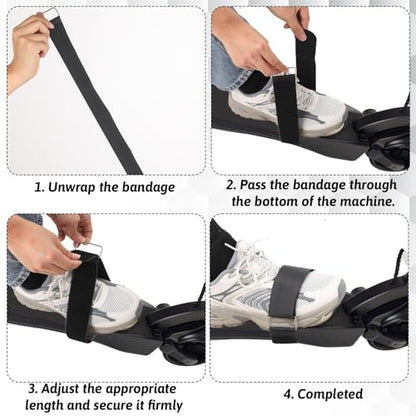 6 Pack Ellipse Leg Exerciser Machine Pedal Straps, Adjustable Pedal Straps for Ellipse Leg Exerciser Machine Under Desk Elliptical Reusable Strap Fitness, Under Desk Elliptical Pedals Band for Seniors
