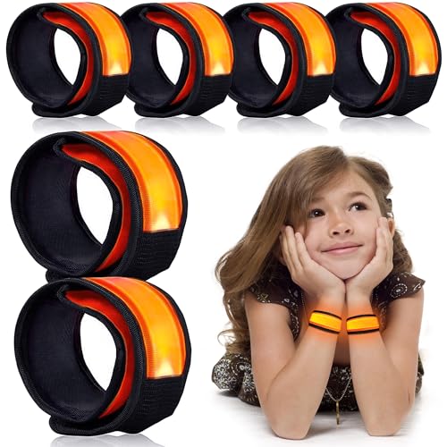 6 PCS LED Slap Bracelets, Night Safety Light Up LED Bracelets for Kids