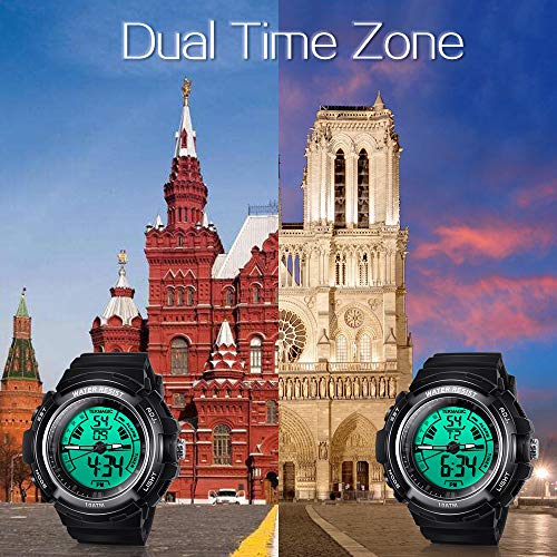 10ATM Waterproof Digital Scuba Diving Watch 100m Underwater for Swimming and Running with Stopwatch and Luminous LCD Display Built-in